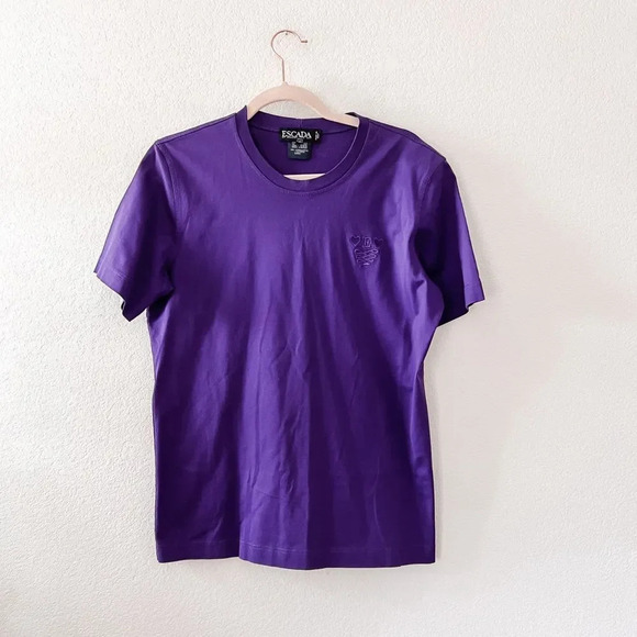 Escada Margaretha‎ Ley Purple Vintage 100% Cotton Shirt sz 40 - Picture 1 of 4